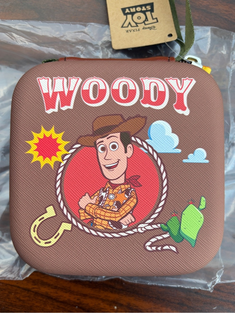Disney Pixar Toy Story Woody Storage Bag Carrying Case Brown New With Tags